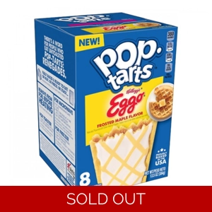 Pop Tarts - Eggo Frosted Maple - Kelloggs Pop-Tarts 8 Pack Box - 384g